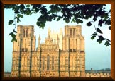 The recently renovated West Wing  of Wells Cathedral, Somerset, England,